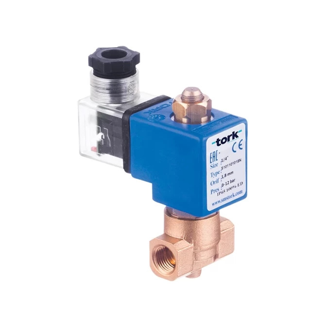Anschlussschema und Abmessungen des Ventils Tork S1011 G1¼