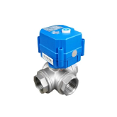 Dreiwege-Dreh-Minikombiventil Tork DN 15 mit elektrischem Antrieb 12 VAC/DC