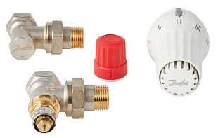 Danfoss Heizkörper-Set mit Thermostatkopf und Eckventil DN 15
