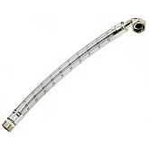 Flexibler Schlauch mit Edelstahlgeflecht und Winkel, 1"x1" MFK 50 cm