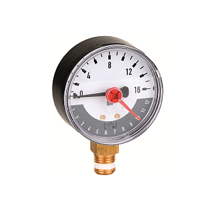 Manometer Honeywell M78M-A16, 0 - 16 bar, Anschlussgröße 1/4", mit Speicherzeiger