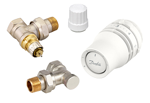 Danfoss Heizkörper-Set mit Eckventil und Thermostatkopf DN 15