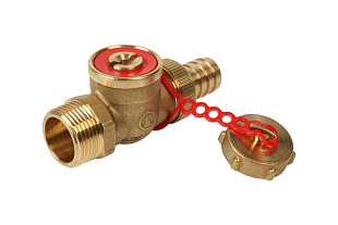 Kugelhahn mit Schlitz für Schraubendreher GIACOMINI R608, mit Schlauchanschluss, 3/4" (R608Y014)