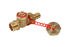 Kugelhahn mit Schlitz für Schraubendreher GIACOMINI R608, mit Schlauchanschluss, 1/2” (R608Y013)