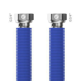 Anschlussschlauch Merabell AQUA FLEXI G3/4"-G3/4" blau, Länge 30–60 cm