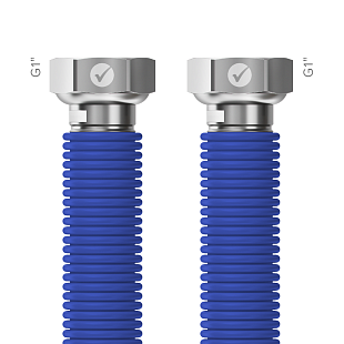 Anschlussschlauch Merabell AQUA FLEXI G1"-G1" blau, Länge 30–60 cm