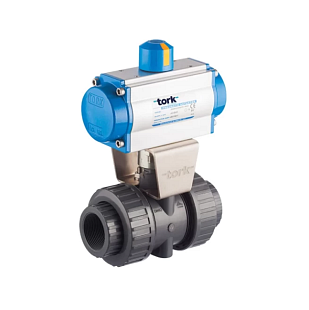Kugelhahn PVC Tork DN 20 mit einfachwirkendem Pneumatikantrieb SR (PAV913.20SR)