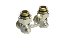 Doppelte Danfoss Heizkörperverschraubung RLV-BK DN 15 Eckform (003L0394)