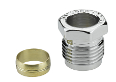 Danfoss Klemmverschraubung für Stahl- und Kupferrohre 15 mm G 1/2", verchromt (013G4195)